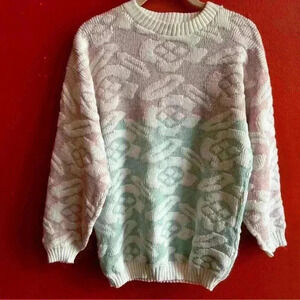 Vintage 80s floral pastel pullover